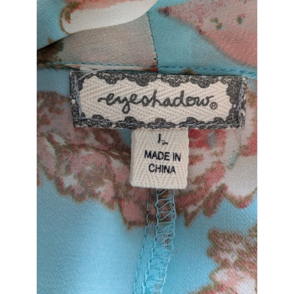 Eyeshadow Cardigan Sz L Aquabreeze French Country Floral Lightweight Kimono Boho - Picture 3 of 9